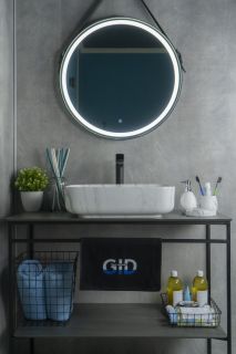 Раковина Gid Mnc190 54426 накладная под камень глянцевая 50x39x13