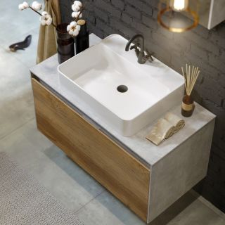 Подвесная тумба под раковину Aqwella Mobi MOB0110BS+MOB0710DB 100 см