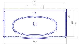 Мебельная раковина Kirovit Модерн 105см белый SD-00000394