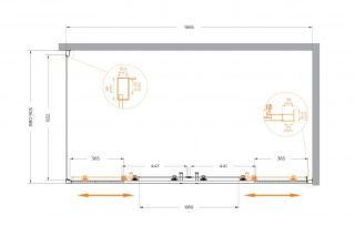 Душевой уголок CEZARES MOLVENO-AH-2/1-170/90-C-BORO-IV