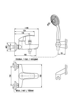 Смеситель для ванны Rav Slezak Mississippi MS054.5/2 хром