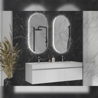 Тумба под раковину подвесная Velvex Pulsus tp.PUL.PUL.140.2Y белый глянец, 140 см