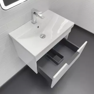 Тумба с раковиной Comforty Кама 00-00018655 60 см белый глянец