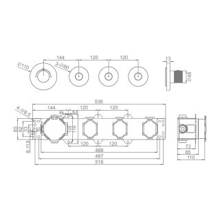 Смеситель для душа Raglo R20.263.03 с термостатом золотой сатин