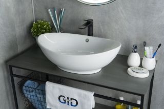 Раковина Gid N9019 51108 накладная белая 60x37x19