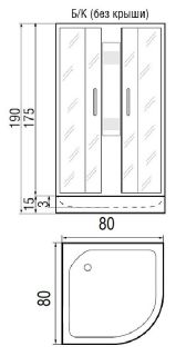 Душевая кабина River NARA LIGHT Б/К 80/15МТ