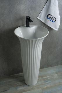 Раковина Gid Nb132 81113 накладная белая 41x41x84