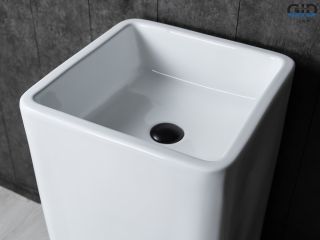 Раковина Gid Nb149 81119 накладная белая 41x41x85