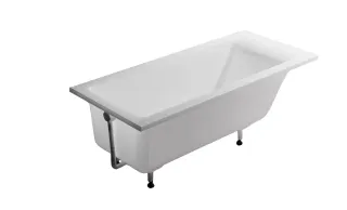 Ванна из искусственного камня Astra-Form Нейт 01010004+08010053 150x70 см с щелевым переливом донный клапан белый глянец