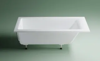 Ванна из искусственного камня Astra-Form Нейт 01010035+08010053 180x80 см с щелевым переливом донный клапан белый глянец