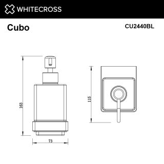 Дозатор для жидкого мыла подвесной WHITECROSS Cubo CU2440GLB брашированное золото