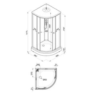 Душевая кабина Triton Грэй Щ0000066361 88x88 см профиль чёрный стекло тонированное