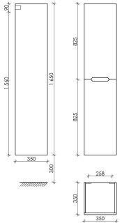 Пенал подвесной Sancos Norma 2.0 PNR2.035W 35см белый глянец