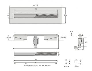 Душевой лоток Berges C1 Norma 095039 80см чёрный матовый