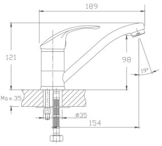 Смеситель для кухни Haiba HB4536 хром