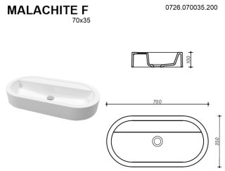 Раковина Whitecross Malachite F 0726.070035.200 70см белый матовый