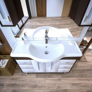 Тумба под раковину Бриклаер Бали 4627125411892 120 см венге/белый