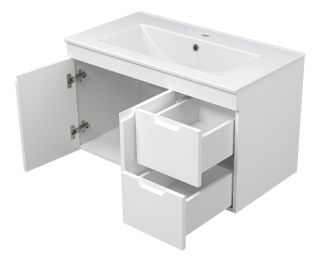 Подвесная тумба под раковину Misty Оптима 90см белый