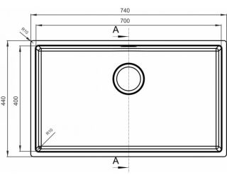 Кухонная мойка Florentina Оптима-HM 700.400.10.10 серебристый