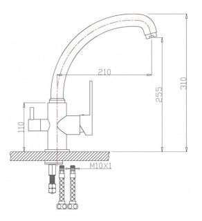 Смеситель для кухни ZORG Zorg Sanitary ZR 315 YF-33 BR