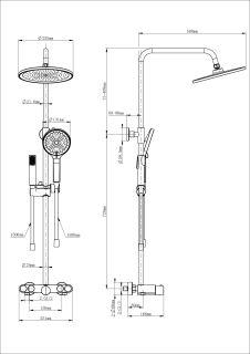 Душевая стойка Wonzon & Woghand Muse Selesta WW-B4113-CR с термостатом хром