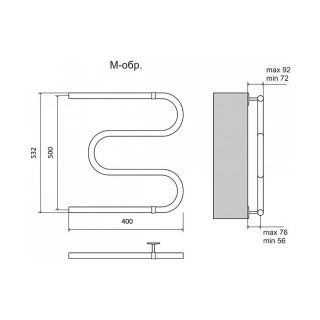 Полотенцесушитель водяной Terminus М-образный (1") 500x400