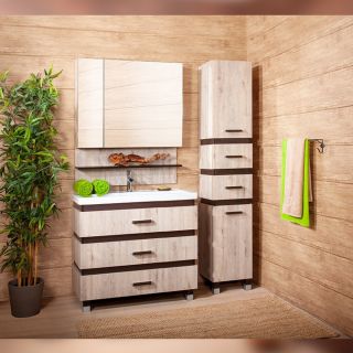 Тумба под раковину Бриклаер Техас 4627125412882 100 см кантри/венге