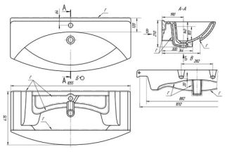 Мебельная раковина Dreja Лагуна 105см белый 00000000959