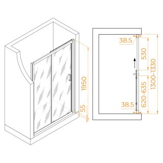 Душевая дверь RGW PA-016 350801613-21 130см хром