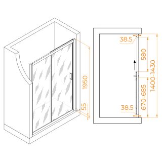 Душевая дверь RGW PA-016 350801614-11 140см хром