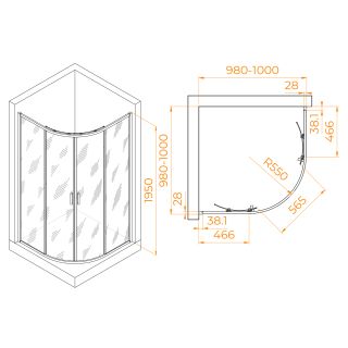 Душевой уголок RGW PA-52 03085200-11 100x100см хром