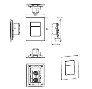 Кнопка смыва для инсталляции пневматическая Wonzon & Woghand WW-IB256-BG брашированное золото