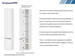 Шкаф Акватон Капри левосторонний таксония тёмная 1A230503KPDBL