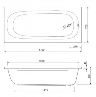 Ванна акриловая Cezares PIAVE-170-70-42-W37