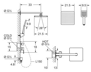 Душевая система Laguraty 2158 с изливом хром