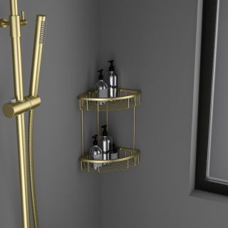 Полка угловая двойная Timo Saona 13082/17 золото матовое