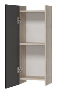 Подвесной шкаф Misty Поло 30см универсальный антрацит/дуб Галифакс белый