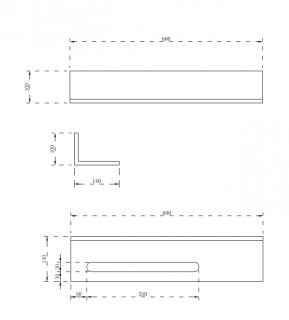 Полочка для ванной комнаты ABBER Stein AS1655MB с полотенцедержателем 60см чёрный матовый