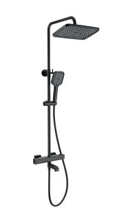 Душевая стойка Wonzon & Woghand Stay 2 WW-B3016-T1-MB с термостатом чёрный матовый