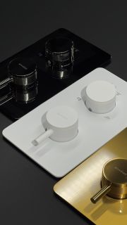 Встраиваемый смеситель для душа Boheme Cell 134-2-SGM термостатический оружейная сталь