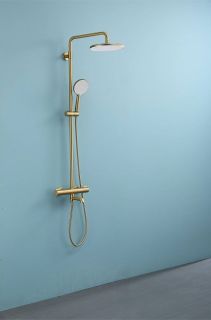 Душевая стойка Raglo R20.26.03 с термостатом золотой сатин