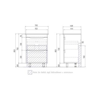 Тумба под раковину напольная Vigo Grani tn.GRI.ELI.60.2Y 60 см дуб золотой