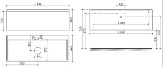 Подвесная тумба под раковину Sancos Stone ST120SV 120см Statuario White