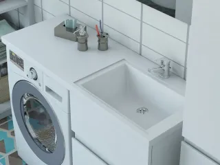 Раковина над стиральной машиной Эстет Даллас ФР-00001528 П 120см белый