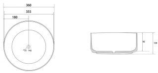Раковина ABBER Bequem AC2108MBE 36см светло-бежевый матовый