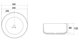 Раковина ABBER Bequem AC2109BS 40см серебро/чёрный матовый