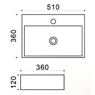 Раковина накладная Azario 51х36х12 фаянс, цвет Белый (AZ414)