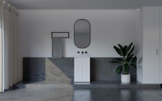 Напольная раковина ABBER Stein AS2503-H 50см белый матовый