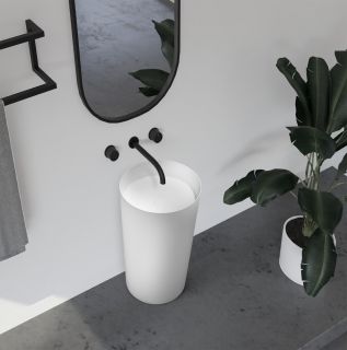 Напольная раковина ABBER Stein AS2506 45см белый матовый