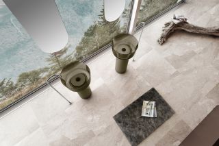 Напольная раковина ABBER Kristall AT2702Vesuvian 45см оливковый